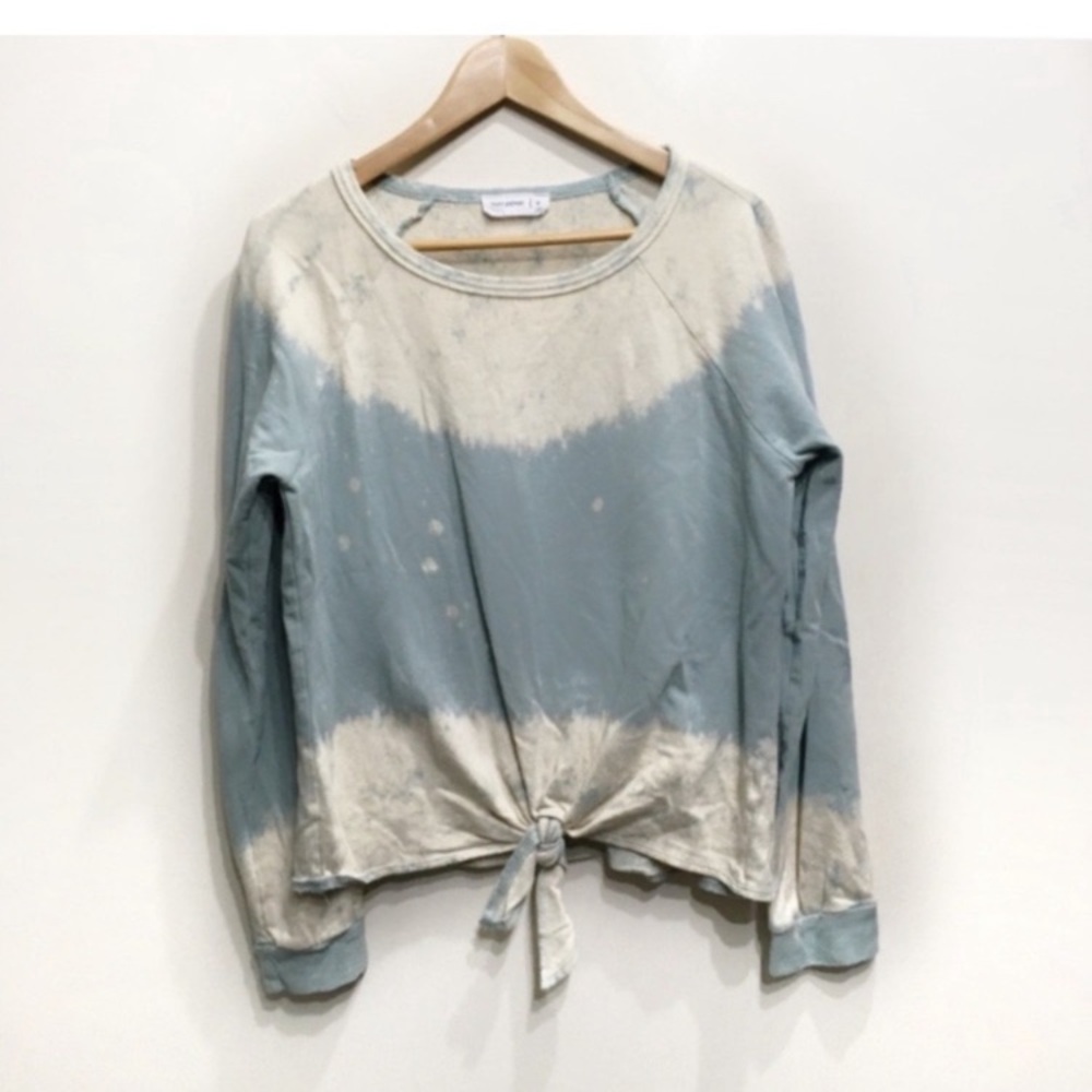From Palmer Bleach Splatter Print Ombré Sweatshirt Tie Knot Front Size Medium
